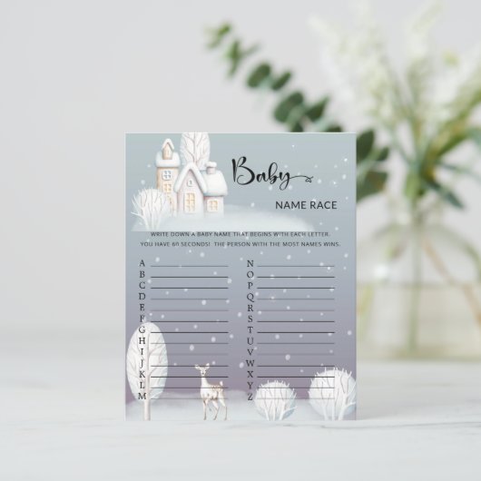 スノーハウスベビーシャワーベビーネームレースゲーム (スタンド正面)