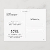 スノーハッピーホリデイフォトクリスマスネービーブルー シーズンポストカード (裏面)