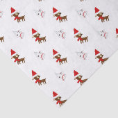 スノーバニーとトナカイのクリスマスアートパターン 薄葉紙 (詳細)