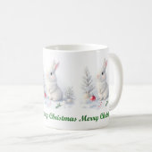 スノーバニーメリークリスマスマグカップ コーヒーマグカップ (正面右)