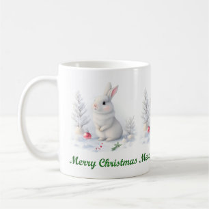 スノーバニーメリークリスマスマグカップ コーヒーマグカップ