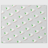 スノーバニーラビットクリスマスラッピング紙 ラッピングペーパー (フラット)