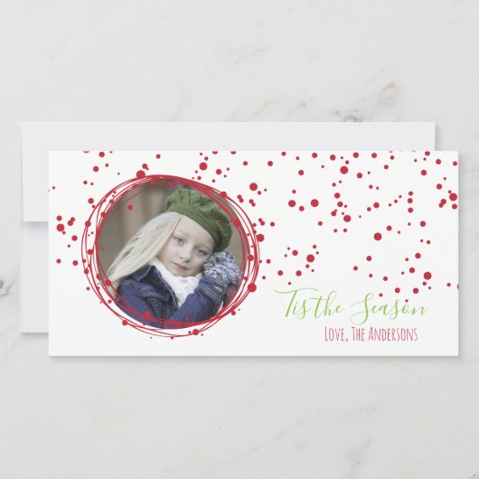 スノーバブルズホリデーリースフォトカード シーズンカード (正面)