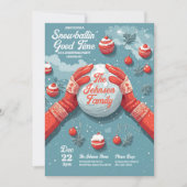 スノーバリンのおもしろいユニーククリスマスパーティー 招待状 (正面)