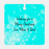 スノーバードクリスマスサンタトナカイオンビーチ  メタルオーナメント (裏面)