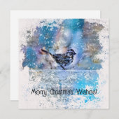 スノーバードク霜の降りたリスマスホリデーカード ノートカード (正面/裏面)