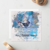 スノーバードク霜の降りたリスマスホリデーカード ノートカード (正面/裏面インサイチュ)