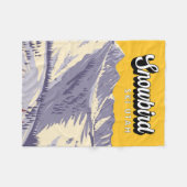 スノーバードスキーエリアウィンターユタヴィンテージ フリースブランケット (正面(横))