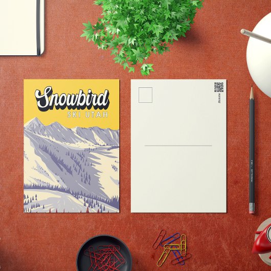 スノーバードスキーエリアウィンターユタヴィンテージ ポストカード