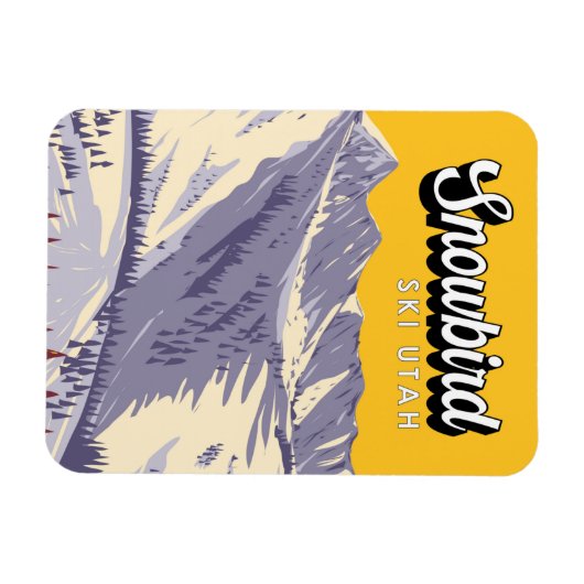 スノーバードスキーエリアウィンターユタヴィンテージ マグネット (横)