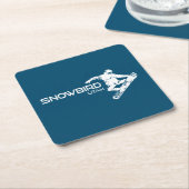 スノーバードユタのスノーボーダー スクエアペーパーコースター (アングル)