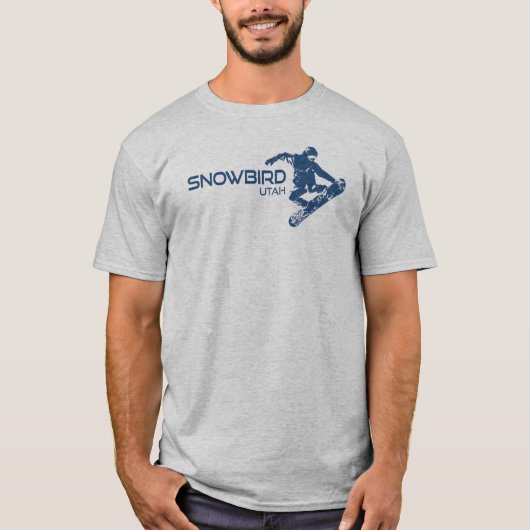 スノーバードユタのスノーボーダー Tシャツ (正面)