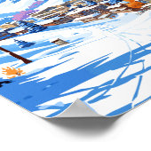 スノーバードユタトラベルアートヴィンテージイラストレーション ポスター (角)