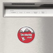 スノーバードユタレッド黒テーマスノーボードマグネット マグネット (インサイチュ (食洗機))