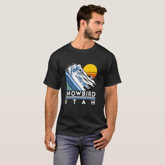 スノーバードユタレトロスキー Tシャツ (正面フル)