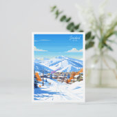 スノーバードユタヴィンテージ旅行イラストレーション ポストカード (スタンド正面)