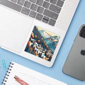 スノーバードユタ3インチビニールシール シール (ノートパソコンとiPhone)