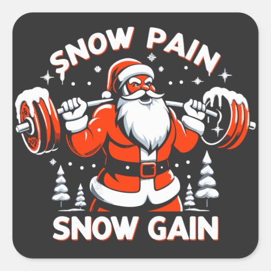 スノーパインスノーゲインフェスティバルクリスマスジムトレーニング スクエアシール (正面)