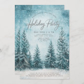 スノーパインズスノークリスマスツリーウィンターホリデー 招待状 (正面/裏面)