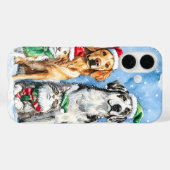 スノーパウズ クリスマス ペット 水彩 Case-Mate iPhoneケース (裏面 (横))