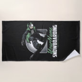 スノーパーソナライズされたボードスノーボーダーシュレッダー  ビーチタオル (正面)