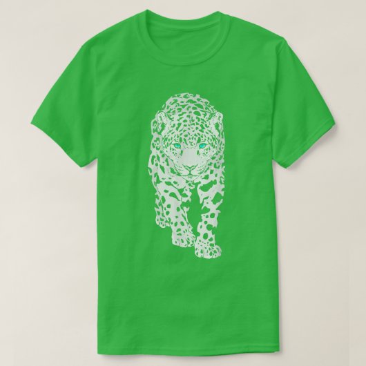スノーヒョウ大きな猫野生動物 Tシャツ (デザイン正面)