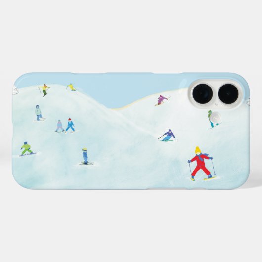 スノーヒルの小さなスキーヤー Case-Mate iPhoneケース (裏面 (横))