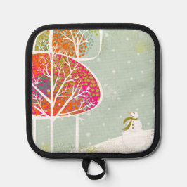 スノーヒルズウィンターキッチンポットホルダー 鍋敷き