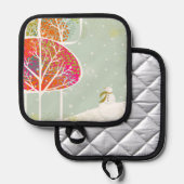 スノーヒルズウィンターキッチンポットホルダー 鍋敷き (正面/裏面)