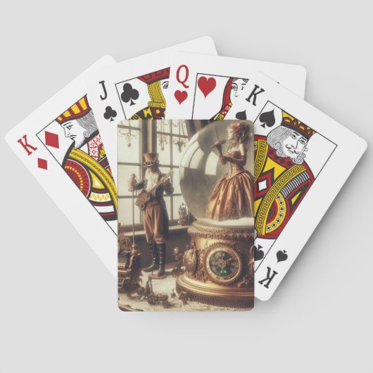 スノービクトリアングローブパフォーマーSteampunk音楽 トランプ (裏面)