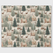 スノービレッジクリーム ラッピングペーパー (フラット)