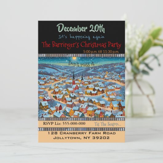 スノービレッジラヤクリスマスパーティの招待状 招待状 (スタンド正面)