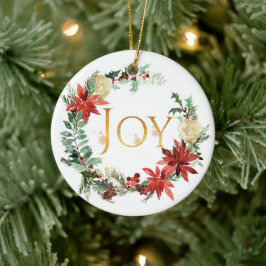 スノーピンとスプルースのクリスマス "Joy" 写真 セラミックオーナメント
