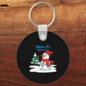 スノーファイ信号喪失 楽しいクリスマス スノーマン WiFi  キーホルダー (正面)