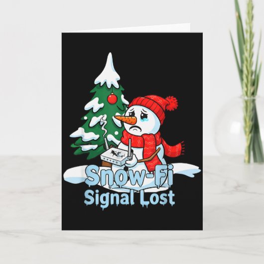 スノーファイ信号喪失 楽しい雪だるまクリスマスアート カード (正面)