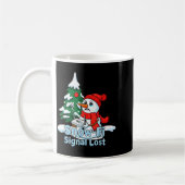 スノーファイ信号喪失 楽しい雪だるまクリスマスアート コーヒーマグカップ (左)