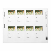 スノーファミリーからのヴィンテージクリスマスプレゼントタグ ラベル (フルシート)