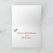 スノーフィールドのクリスマスツリーラブラドール シーズンカード (内部)