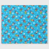 スノーフェイク・パターンを持つGrinch、Max & Cindy-Lou ラッピングペーパー (フラット)