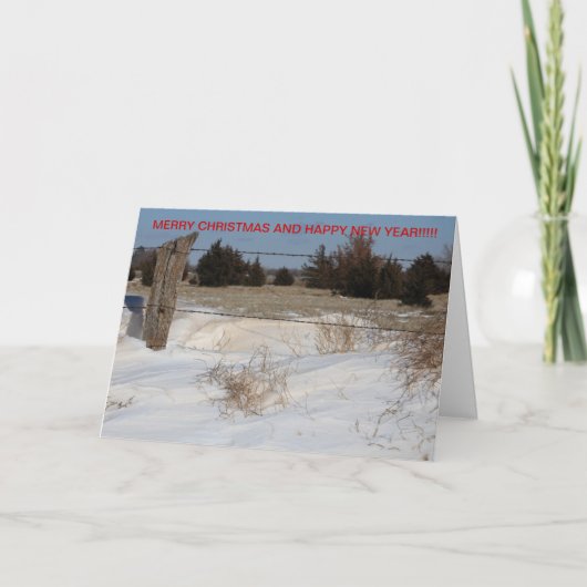 スノーフェンスラインクリスマスカード シーズンカード (正面)