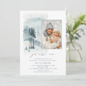 スノーフォレスト写真 招待QR イブニングパーティー ウェディング 招待状 (スタンド正面)