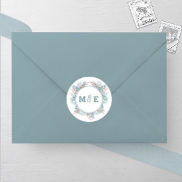 スノーフォールシダ冬の結婚式のシール ラウンドシール