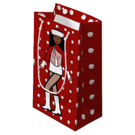 スノーフォールダンサーレッド スモールペーパーバッグ