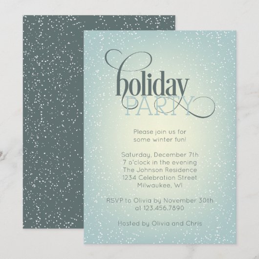 スノーフォールホリデーパーティー 招待状 (正面/裏面)