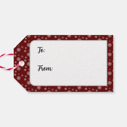 スノーフォールレッドギフトラベル ギフトタグ (裏面横)