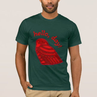 スノーフクロウが「こんにちは」と言う Tシャツ