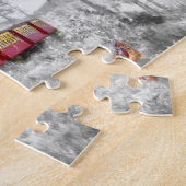 スノーフクロウとフクロウの魔法の冬の列車 ジグソーパズル (側面)