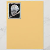 スノーフクロウと月絵画のオリジナル- Bird Art (正面)