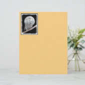 スノーフクロウと月絵画のオリジナル- Bird Art (スタンド正面)