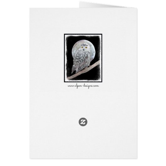 スノーフクロウと月絵画のオリジナル- Bird Art (裏面)